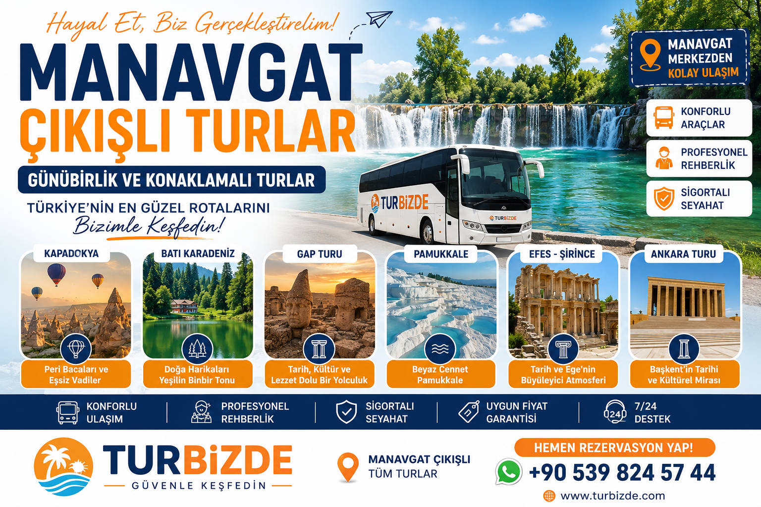 Manavgat Çıkışlı Turlar 2026 | En Uygun Fiyatlı Günübirlik ve Konaklamalı Turlar
